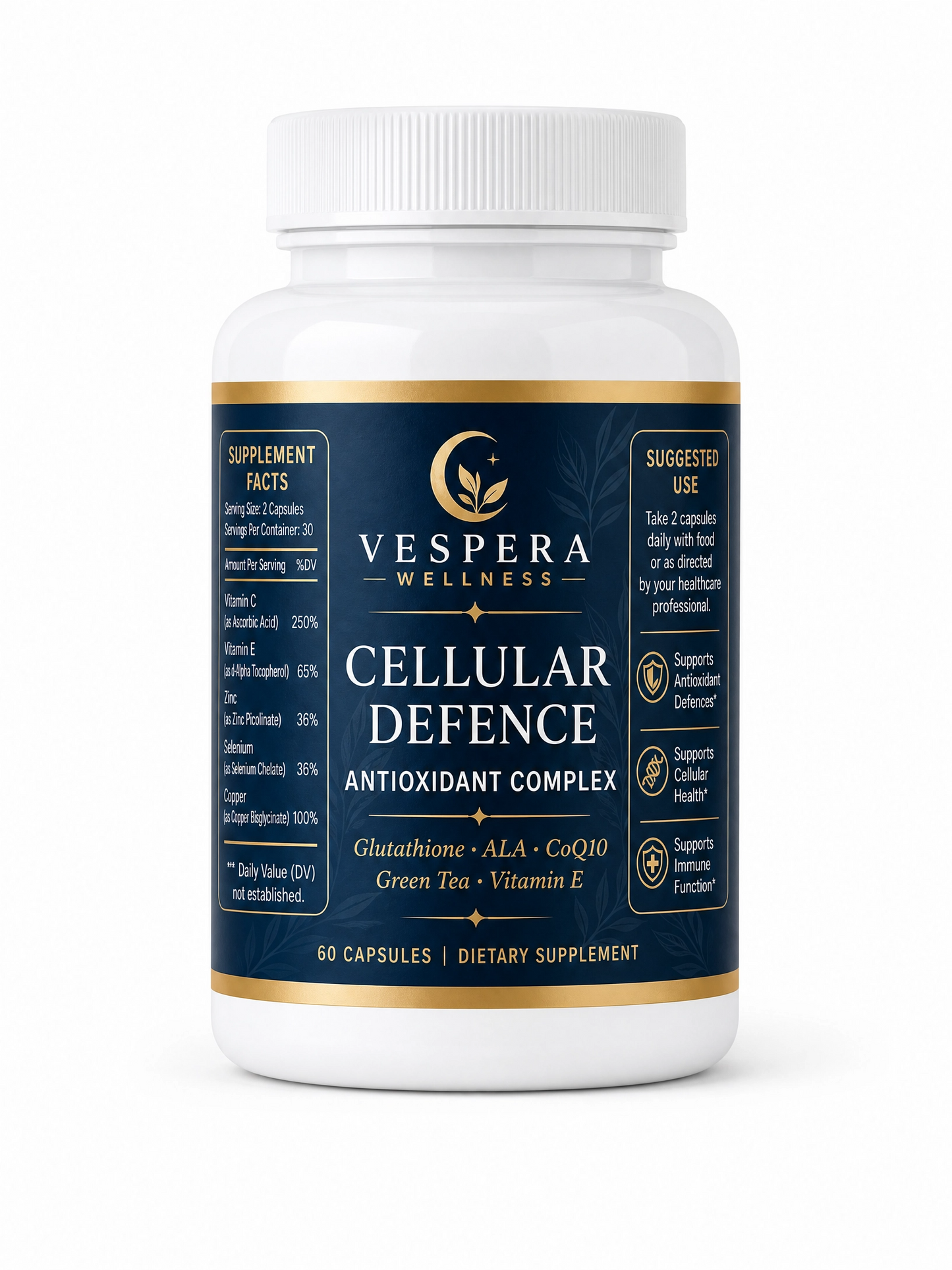 Vespera Cellular Defence – Antioxidant Complex - 60 Capsules - Vespera Wellness