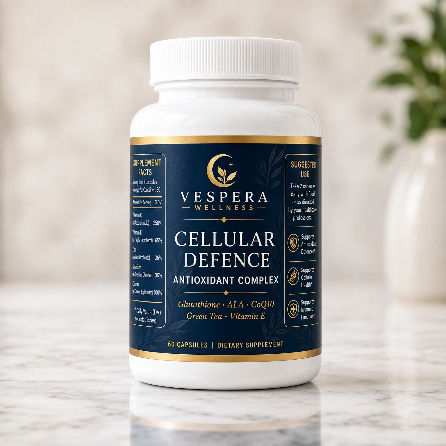 Vespera Cellular Defence – Antioxidant Complex - 60 Capsules - Vespera Wellness
