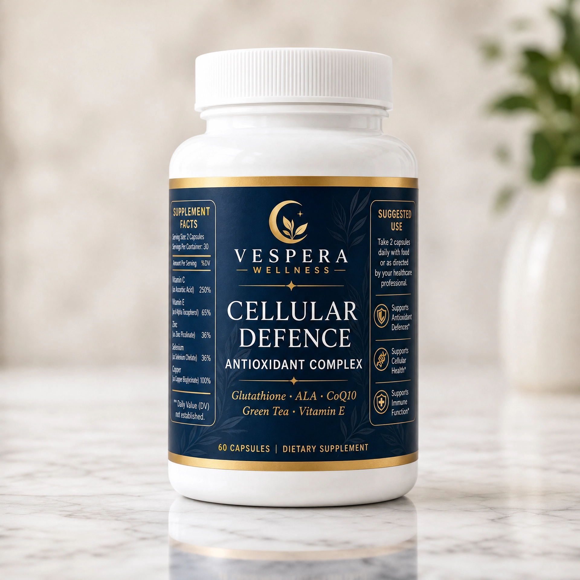 Vespera Cellular Defence – Antioxidant Complex - 60 Capsules - Vespera Wellness