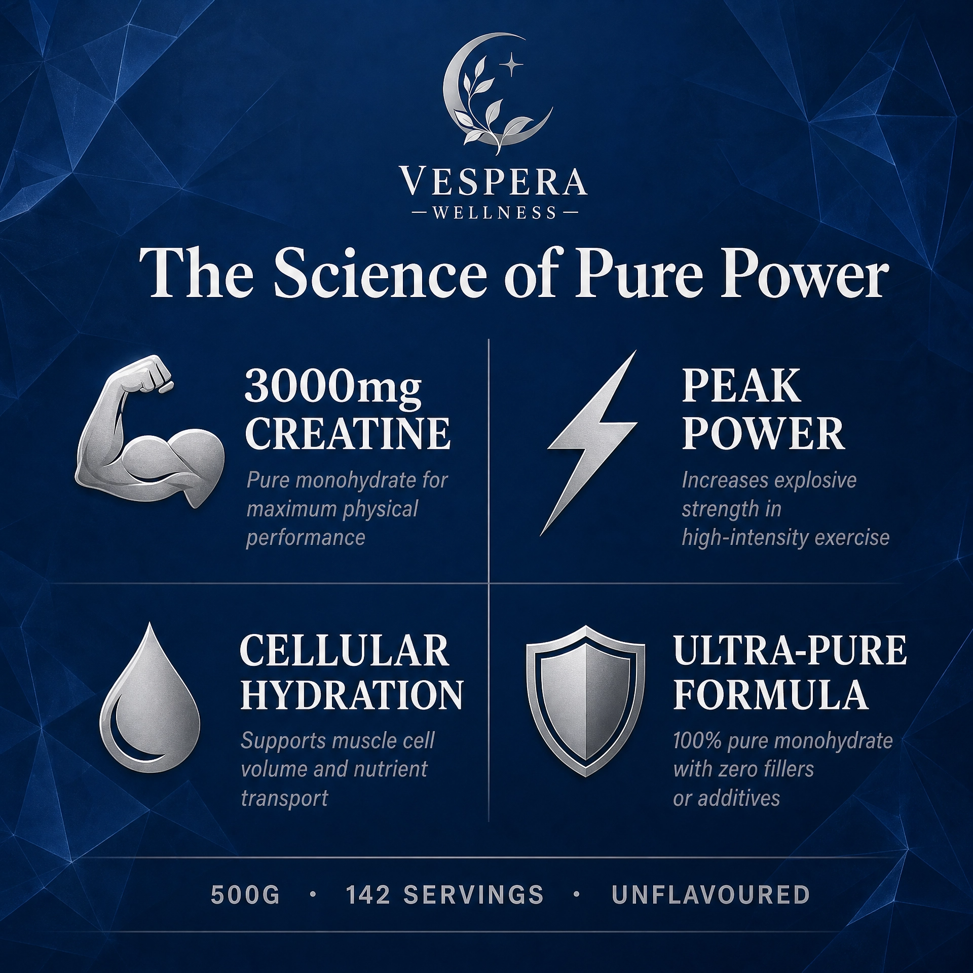 Vespera Pure Power – Creatine Monohydrate – 500g - Vespera Wellness