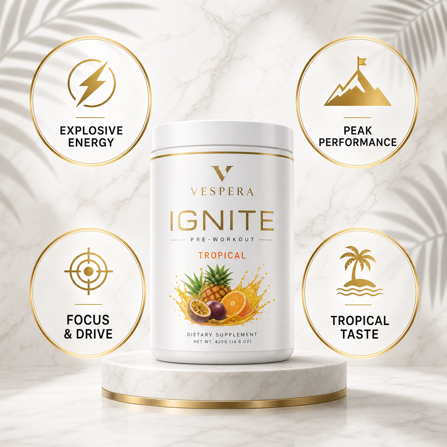 Vespera Ignite Tropical – Pre-Workout Booster Tropical - 500g - Vespera Wellness