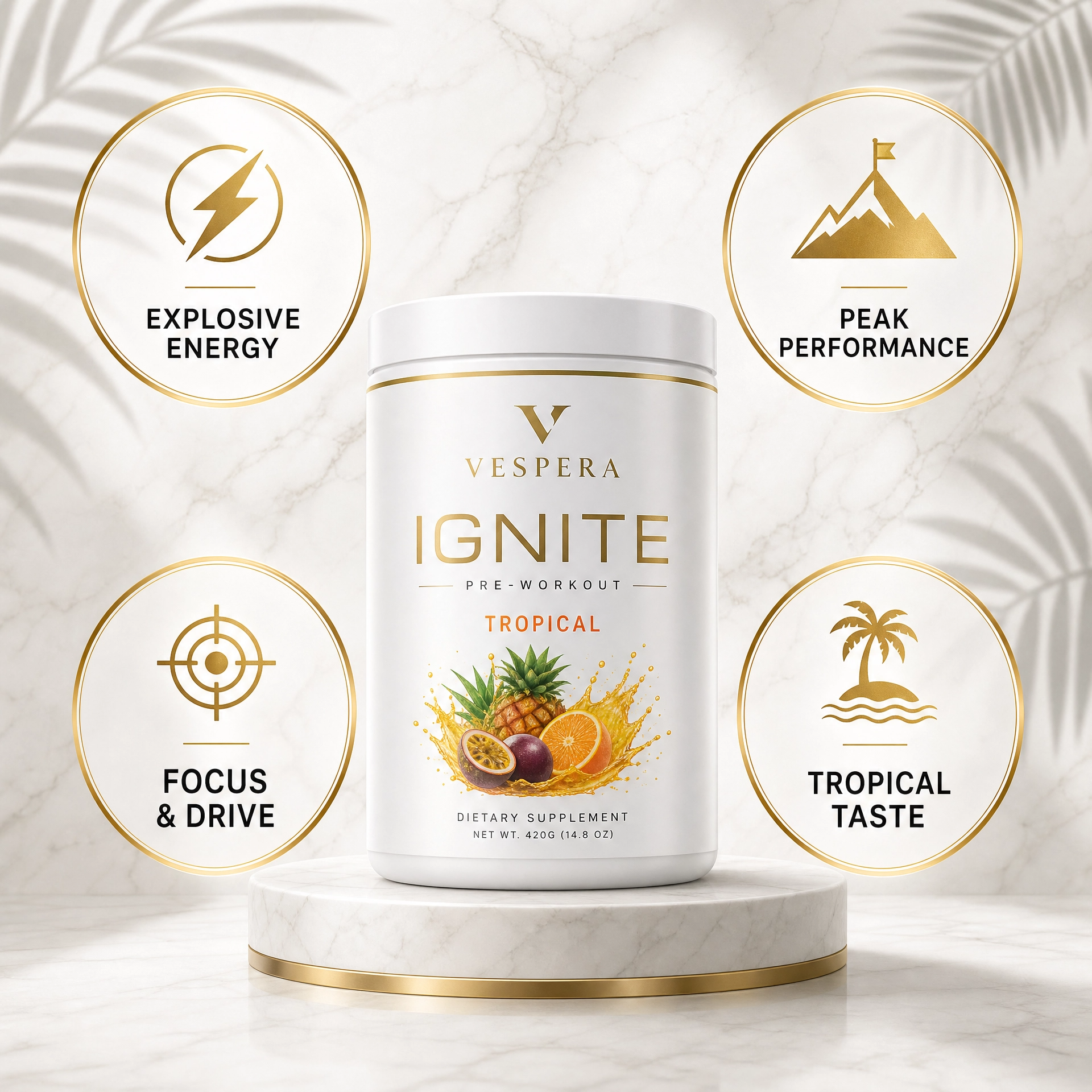 Vespera Ignite Tropical – Pre-Workout Booster Tropical - 500g - Vespera Wellness