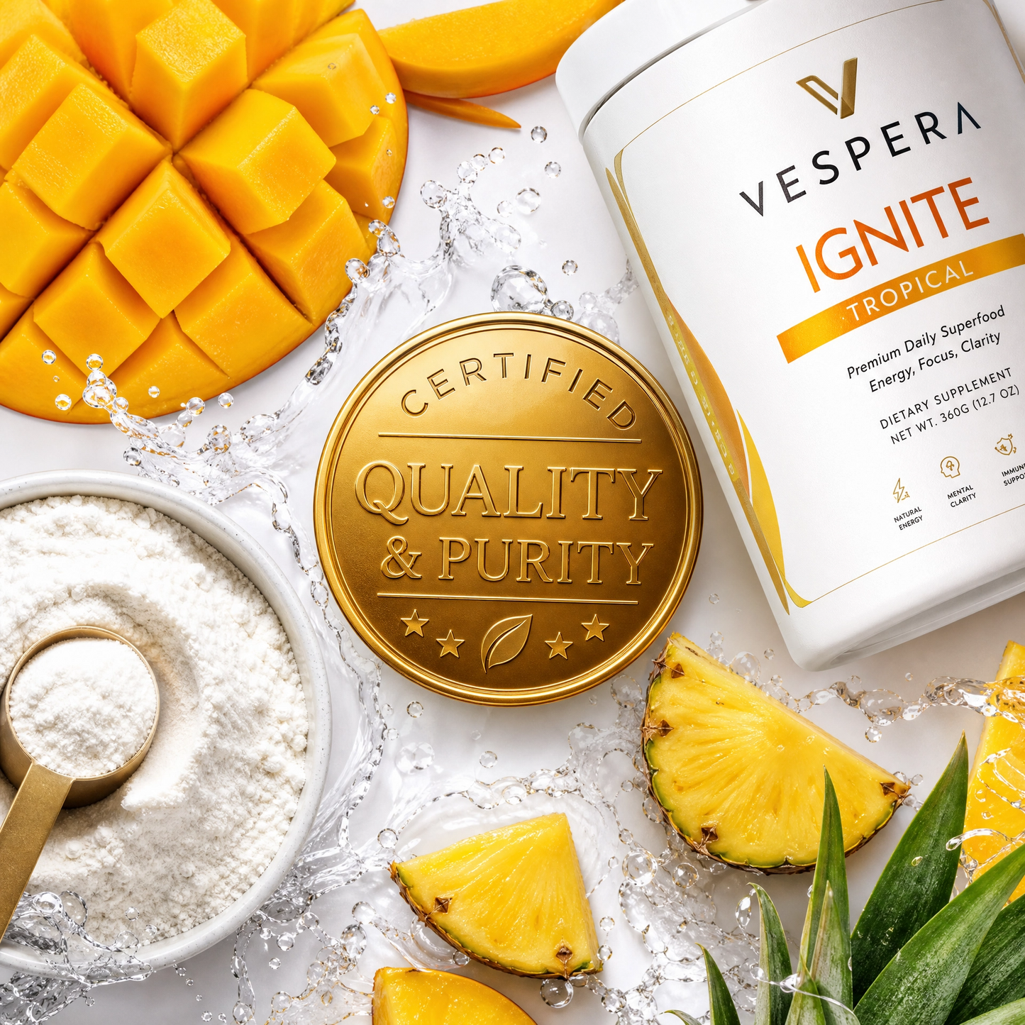 Vespera Ignite Tropical – Pre-Workout Booster Tropical - 500g - Vespera Wellness
