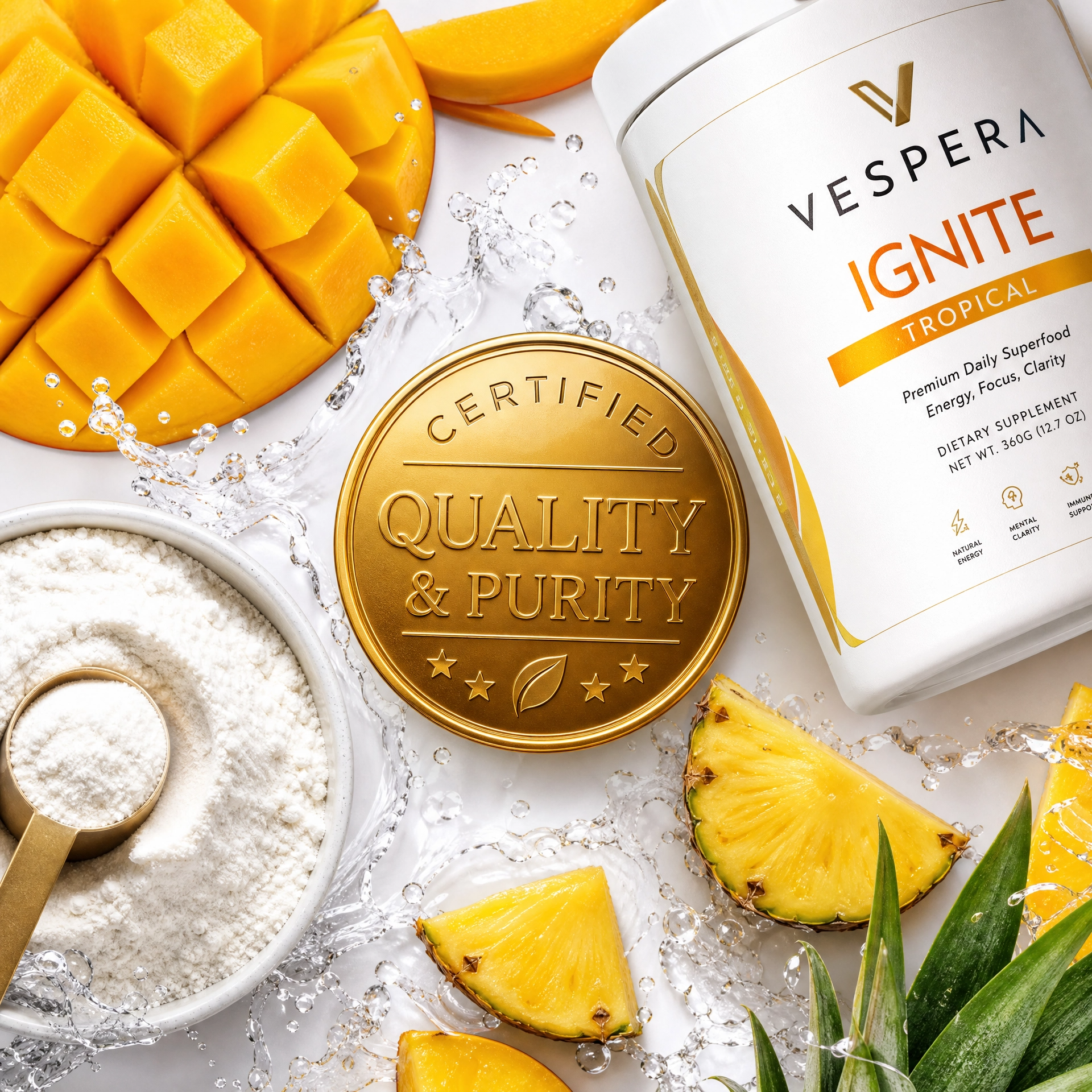 Vespera Ignite Tropical – Pre-Workout Booster Tropical - 500g - Vespera Wellness