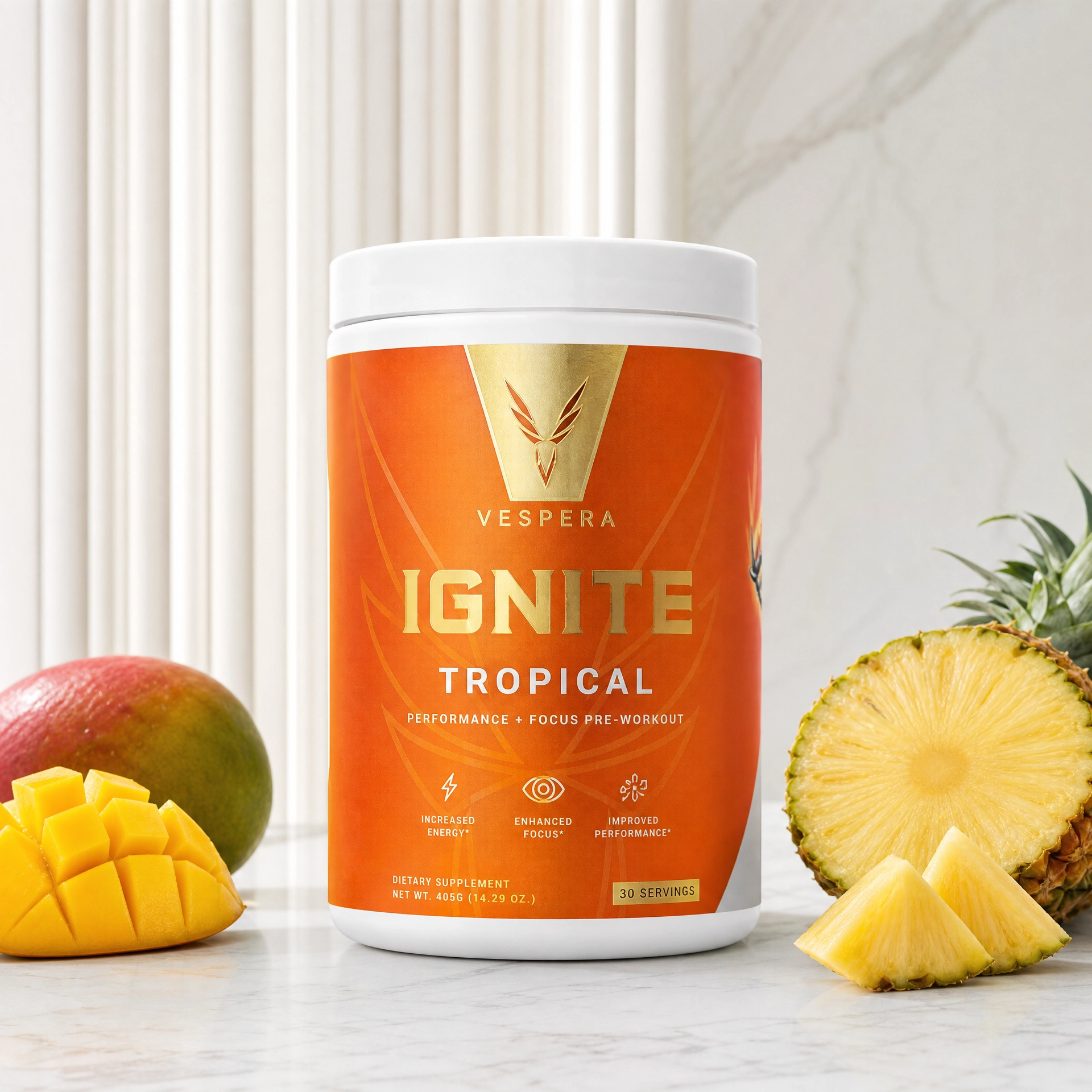 Vespera Ignite Tropical – Pre-Workout Booster Tropical - 500g - Vespera Wellness