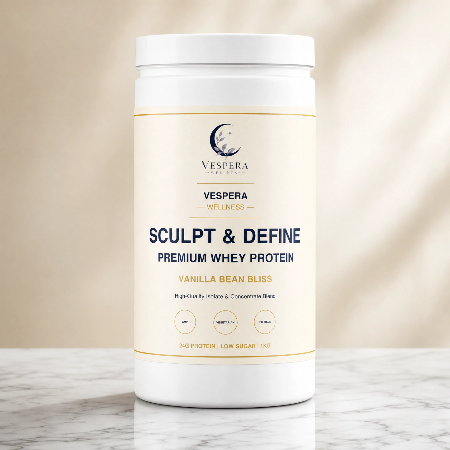 Vespera Sculpt & Define Premium Whey Protein Vanilla - 1000g - Vespera Wellness