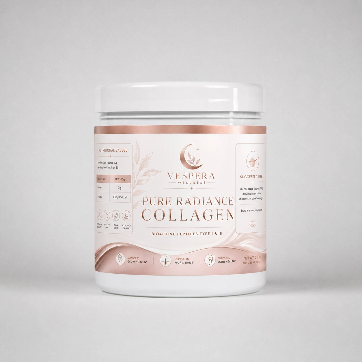 Vespera Pure Radiance Collagen Hydrolysate – 300g - Vespera Wellness